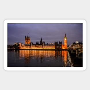 Palace of Westminster at night Sticker